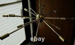 Polished Brass Atomic Sputnik Starburst Chandelier MID Century Modern