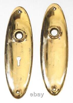 Polished Brass Door Knob Set with Oval Plates