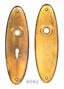 Polished Brass Door Knob Set with Oval Plates