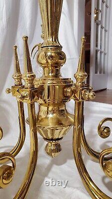 Polished Brass & Waterford Crystal Chandelier-Hospitality Collection- Rare