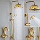 Polished Gold Antique Swan Bathroom Shower Set Faucet Shower Mixer Tap Rainfall