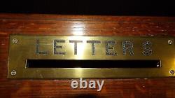 Polished Oak and Brass Mounted Hotel Letterbox
