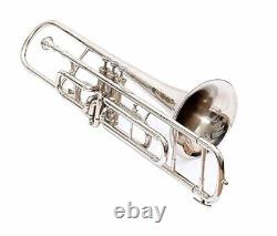 Professional Valve Trombone, Silver Shine Polish with Bag & Mouthpiece PreferreD