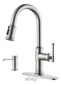 Pull Down Kitchen Faucet with Sprayer Brushed Nickel, Single Handle Antique