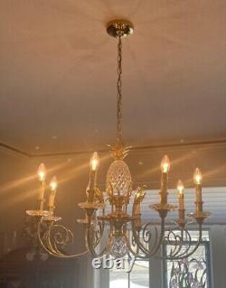 Quoizel Brass & Crystal chandelier pineapple collection QG5018