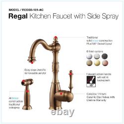 REGSS-181-AC Regal Traditional Kitchen Faucet, Antique Copper