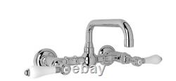 ROHL ACQUI wall mount bridge bathroom faucet Polished Chrome Finish