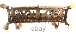 Rare Antique Polish Solid Brass Bench Lamp Menorah Hanukkah