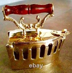 Rare Collectible Antique Victorian Miniature Polished Brass Iron (5/12cm, 276g)