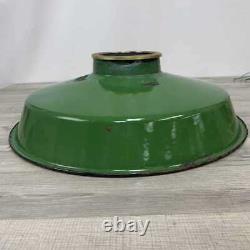 Reclaimed Polished Brass Light With Green Enamel Shade