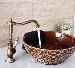 Retro Antique Brass Finished faucet Mixer Taps Deck Mounted Luxury. EA-NARC-26