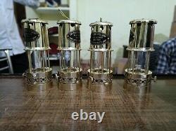 Set of 4 Lamp Solid Nautical Miner Lamp oil Ship Lantern Brass Polished Antique