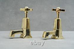 Shanks brass basin taps art deco faucet vintage polished Scotland