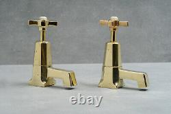 Shanks brass basin taps art deco faucet vintage polished Scotland