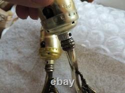 Sold separate Antique Ornate Gas Brass Chandelier Lite Fixture Polished Rewired