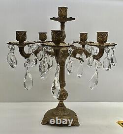 Solid Brass 6 Arm Candelabra Late 19th Century Neoclassical Antique