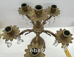 Solid Brass 6 Arm Candelabra Late 19th Century Neoclassical Antique