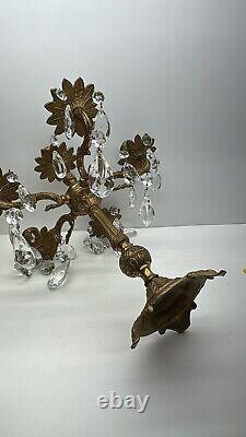 Solid Brass 6 Arm Candelabra Late 19th Century Neoclassical Antique