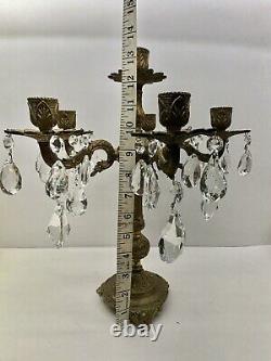 Solid Brass 6 Arm Candelabra Late 19th Century Neoclassical Antique