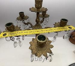 Solid Brass 6 Arm Candelabra Late 19th Century Neoclassical Antique