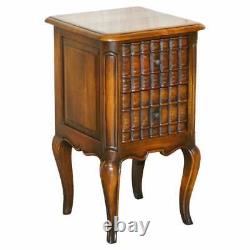 Stunning Faux Book Front Side End Lamp Wine Table With Twin Drawers Must See