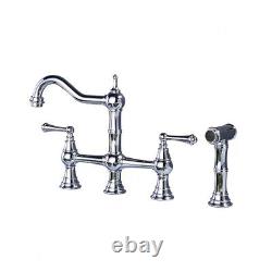 Swivel Kitchen Faucet Antique Brass/Chrome Polish Double Handle Bathroom Basin