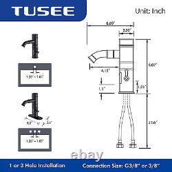 TUSEE Manual and Automatic Faucet with Rotatable Spout, Touchless Bathroom Fauce