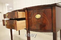 Thomasville Hepplewhite Inlaid Flame Mahogany Sideboard With Brass Gallery