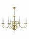 Traditional Eight Light Chandelier Polished Brass Antique Brass Finish