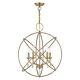 Traditional Glam Chic Five Light Chandelier Antique Brass Polished Nickel