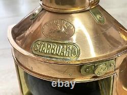 Tung Woo Ship Lanterns Port & Starboard Polished Copper Brass Nautical Antique
