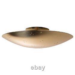 Two Enlighten'Rey' Perforated Dome Ceiling Lamp in Polished Brass