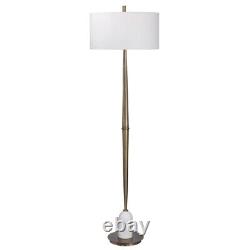 Uttermost 28197 Minette 1 Light Floor Lamp Antique Brass/Polished White