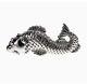 Vicenza Pollino Privacy Left Koi Door Handle Wide Polished Silver