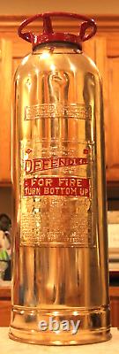 Vintage Antique DEFENDER All Brass Fire Extinguisher-Polished Restored