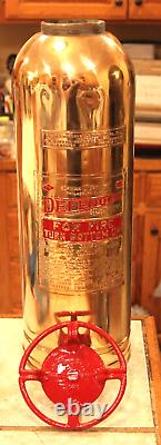 Vintage Antique DEFENDER All Brass Fire Extinguisher-Polished Restored