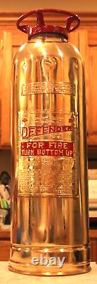 Vintage Antique DEFENDER All Brass Fire Extinguisher-Polished Restored