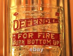 Vintage Antique DEFENDER All Brass Fire Extinguisher-Polished Restored