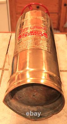 Vintage Antique DEFENDER All Brass Fire Extinguisher-Polished Restored