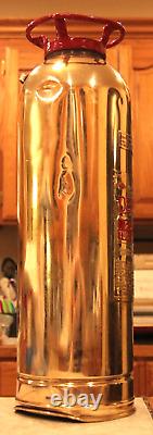 Vintage Antique DEFENDER All Brass Fire Extinguisher-Polished Restored