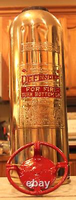 Vintage Antique DEFENDER All Brass Fire Extinguisher-Polished Restored