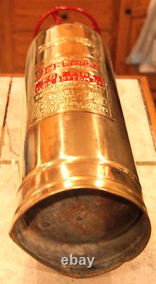 Vintage Antique DEFENDER All Brass Fire Extinguisher-Polished Restored