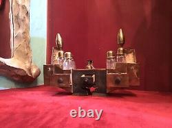 Vintage Antique Ottoman Istanbul Shoe Shine Box Brass W Polish Containers