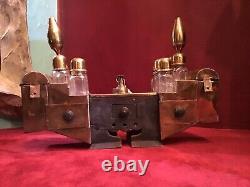 Vintage Antique Ottoman Istanbul Shoe Shine Box Brass W Polish Containers
