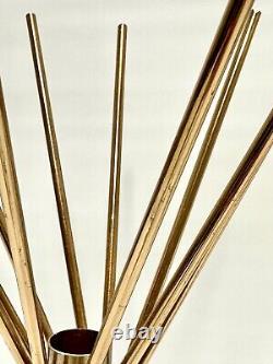 Vintage Atomic Sputnik Gold Tone Brass Metal Candle Stick Holders 12 MCM