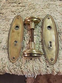 Vintage Brass Door Knob And Back Plate Polished