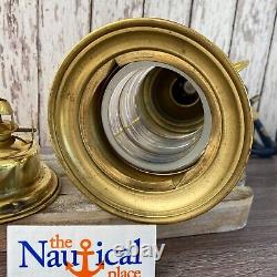 Vintage Brass Ship US Anchor Lantern Polished Finish Nautical Oil Lamps