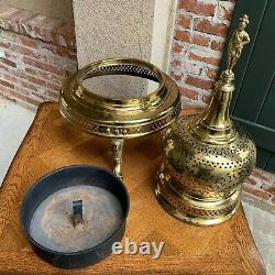 Vintage French Polished Brass Bell Brazier Heater Fire Pit Incense