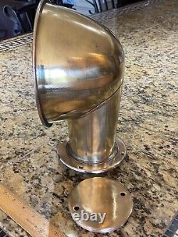 Vintage Large Perko Polished Brass 4 Cowl Vent 12 Tall, 8 Wide