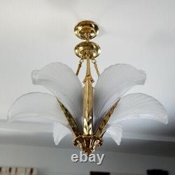 Vintage Mariner SA Brand 6-Light Chandelier Polished Brass Hollywood Regency